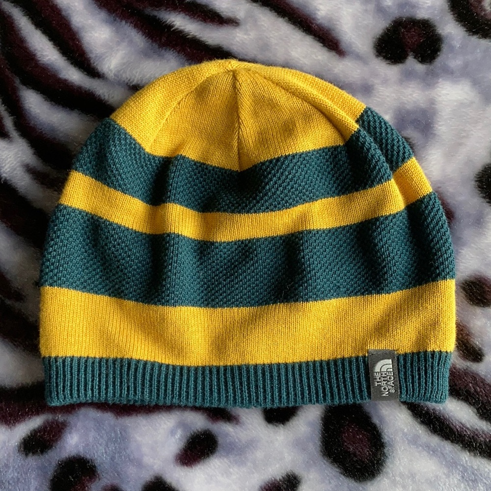 OS Blue and Gold North Face Beanie